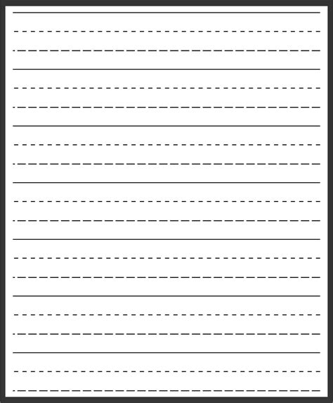 Printable Writing Paper For Handwriting For Preschool To Early ...