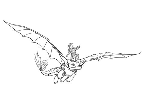 Hiccup and Toothless Are Flying coloring page - Download, Print or ...