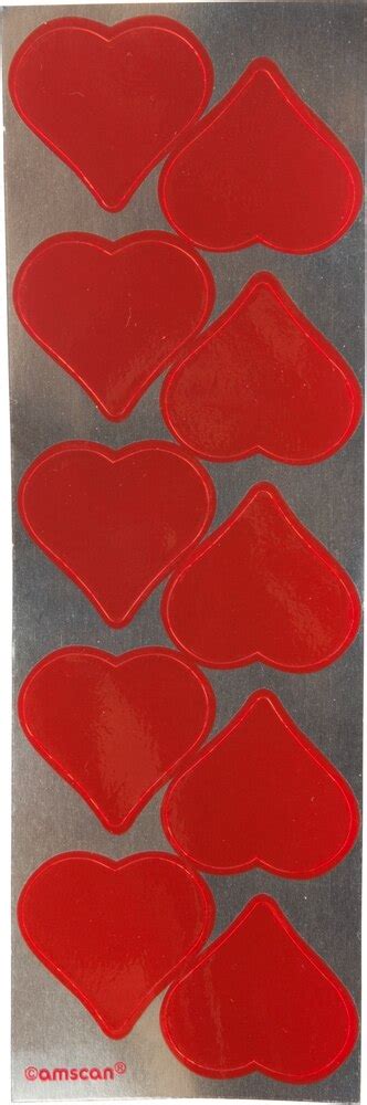 Foil Red Heart Stickers, 3-pk | Party City