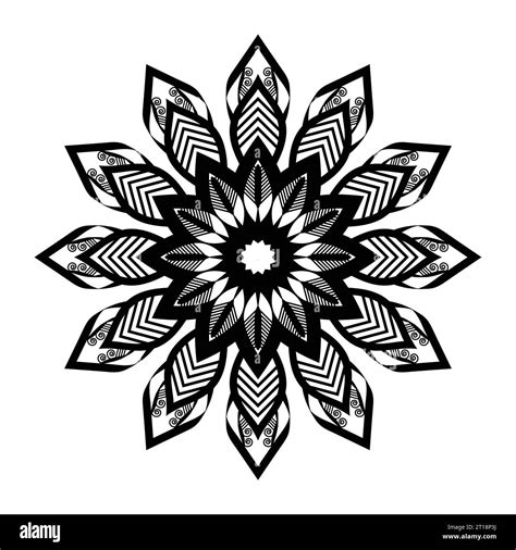 luxury lotus mandala art style with black and white background design ...