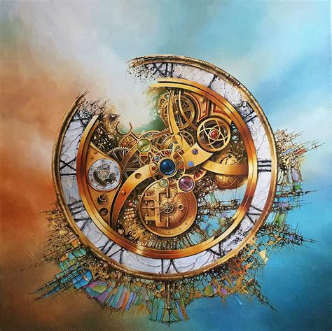 MYSTERY OF TIME Original Painting With Golden Frame Abstract Wall Art ...