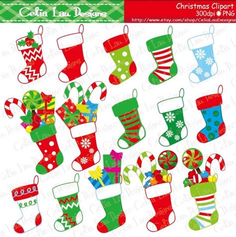 Christmas Stocking , Christmas Digital Clip Art, Christmas Graphic for ...