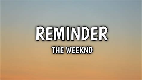 Reminder - The Weeknd (Lyrics) - YouTube