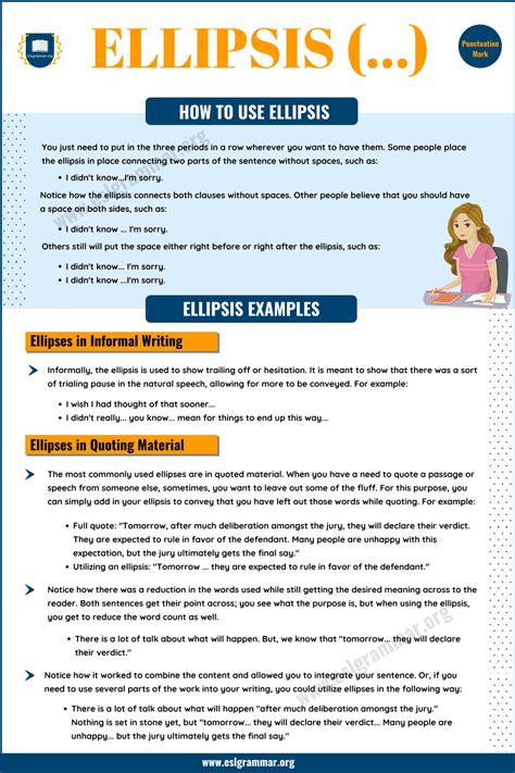 Ellipsis: How to Use Ellipses Correctly in Writing - ESL Grammar ...