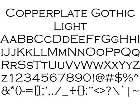 Copperplate Gothic Font