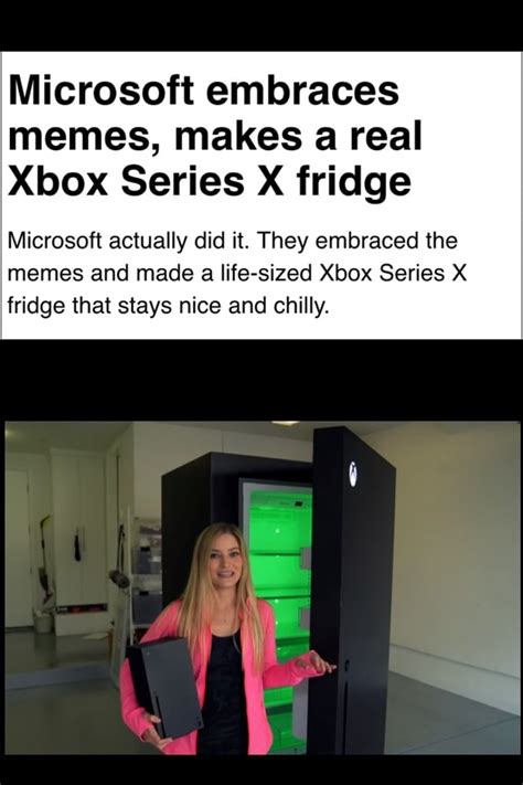 Microsoft embraces memes, makes a real Xbox Series X fridge Microsoft ...