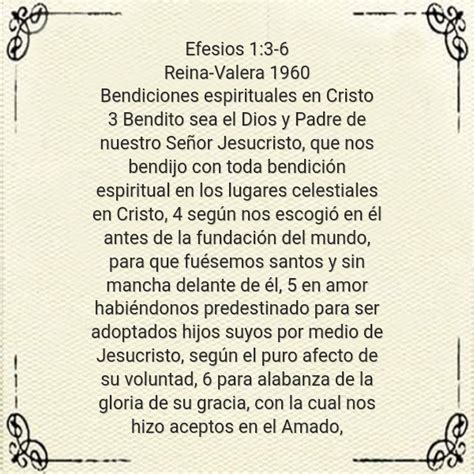 Frase #830039: Efesios 1:3-6 Reina-Valera 1960 Bendiciones espirituales ...