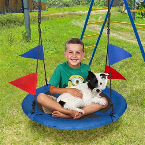 Kinbor 40” Outdoor Tree Swing Flying Saucer Swing Round Swing Seat, for ...