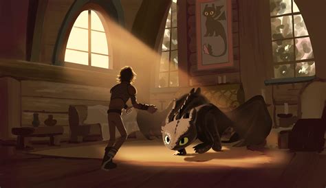 my fan art for Toothless and Hiccup reunited scene : r/httyd