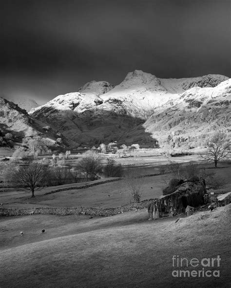 Winter sunrise, The Langdale Valley, Lake District, England Photograph ...