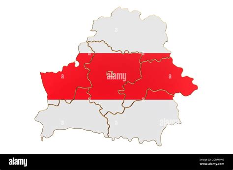 Belarus map with white-red-white flag of Belarusian Democratic Republic ...