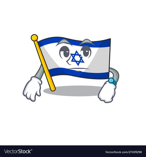 Waiting flag israel stored in cartoon cupboard Vector Image