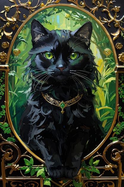 Premium AI Image | Black cat art