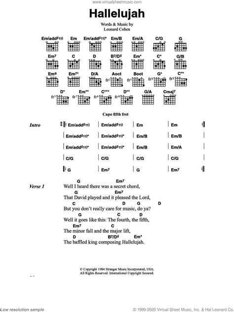 Hallelujah Guitar Chords And Lyrics