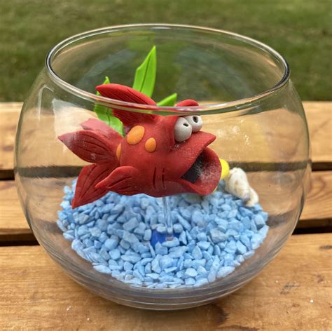 Fish Bowl Aquarium Small Fish Bowl Pet Fish Clay Fish | Etsy