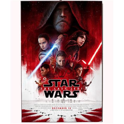 THE LAST JEDI (STAR WARS) MOVIE POSTER WOODEN WALL PLAQUE