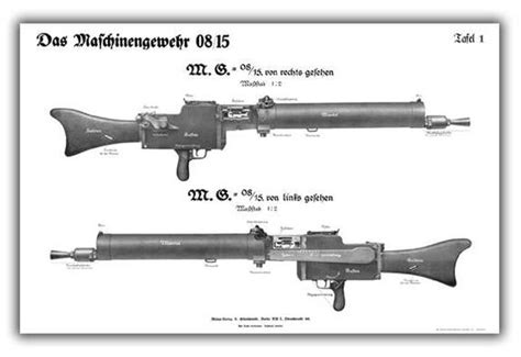 WW1 German MG08/15 & MG08 Maxim Machine Gun Training Charts | Etsy