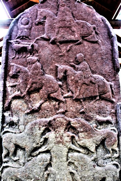 A collection of Pictish era carved stones can be found at Meigle, Scotland.