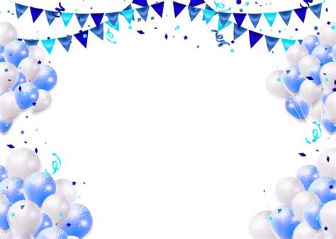 Blue Balloon Small Flag Birthday Party Background, Desktop Wallpaper ...