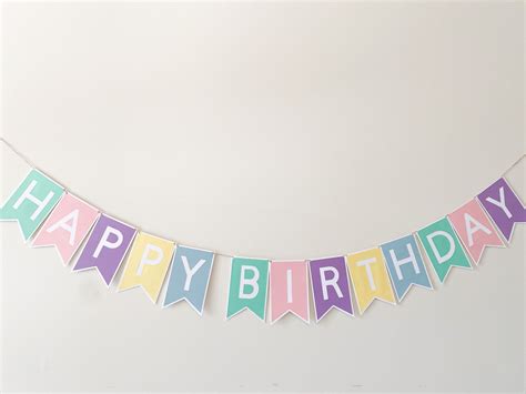 Happy Birthday Name Banner Custom Birthday Banner Pastel | Etsy