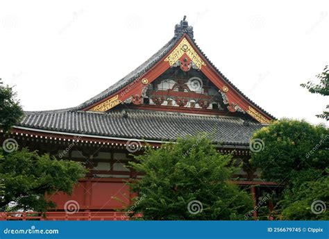 Famous Asakusa Shrine Building in Tokyo Stock Image - Image of roof ...