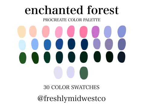 Enchanted Forest Procreate Color Palette Ipad Procreate - Etsy | Color ...