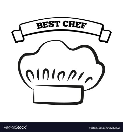 Best chef and hat sketch Royalty Free Vector Image