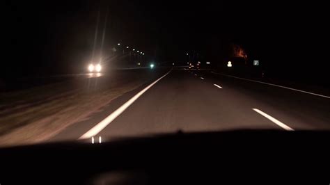 Night Road View From Inside Car Headlight Stock Footage SBV-313158784 ...