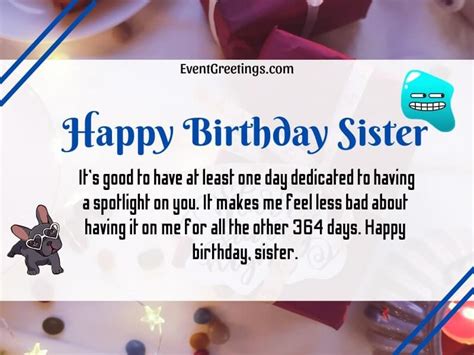 25 Funny Birthday Wishes For Your Sister – Events Greetings