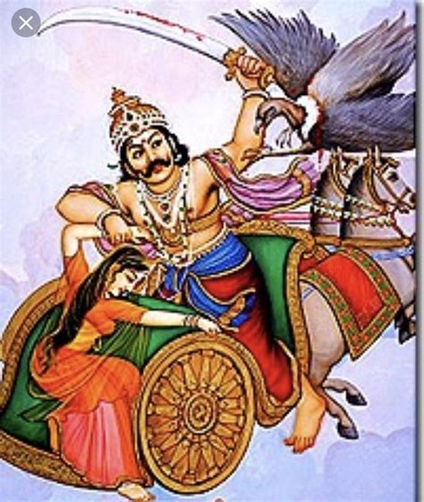 Tallenge -Ravan Kidnaps Sita Ramayan Vintage Indian Art Large Canvas ...