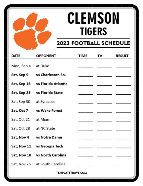 Clemson Home Games 2024 - Karna Catherina