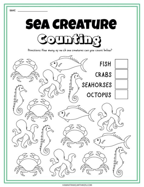 Sea Creatures Activity Sheet