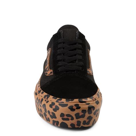 Vans Old Skool Platform Skate Shoe - Black / Leopard | Journeys