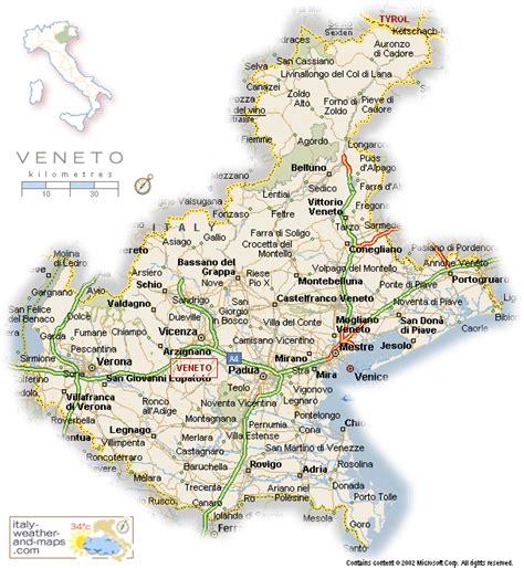 Veneto, Italy, map | Mappe