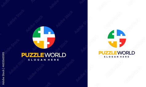 Puzzle world logo designs concept vector, Education puzzle logo, Kids ...