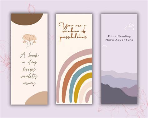 Aesthetic Bookmarks Printable - Printable Templates