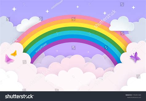 Soft Pink Purple Sky Background Rainbow Stock Vector (Royalty Free ...