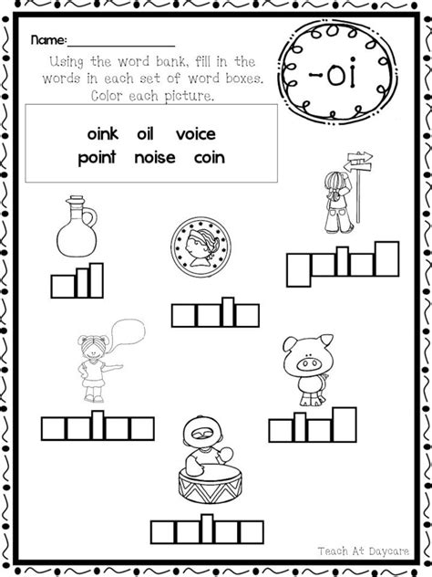 10 Printable Diphthongs Box Write Worksheets. Kindergarten-2nd | Etsy