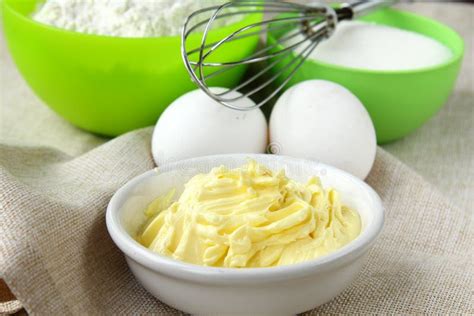 Flour sugar butter eggs stock image. Image of butter - 16545771