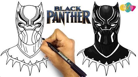 How To Draw Black Panther Step By Step Black Panther Drawing Tutorial ...