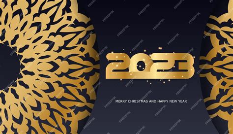 Premium Vector | Black and gold color happy new year 2023 holiday card