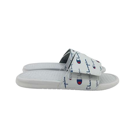 Champion Men’s White Logo Slides / Size 12 – CanadaWide Liquidations