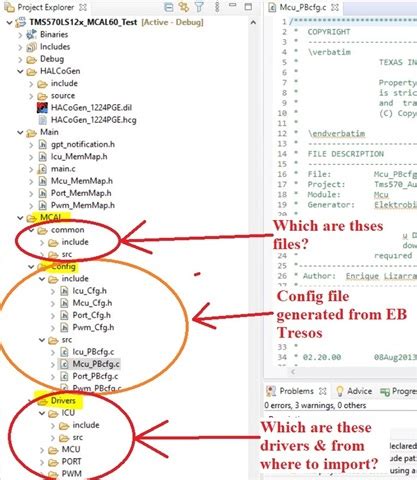 CODECOMPOSER: Importing EB tresos in CCS - Code Composer Studio forum ...