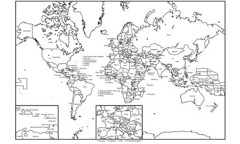 Printable World Map Coloring Page With Countries Labeled