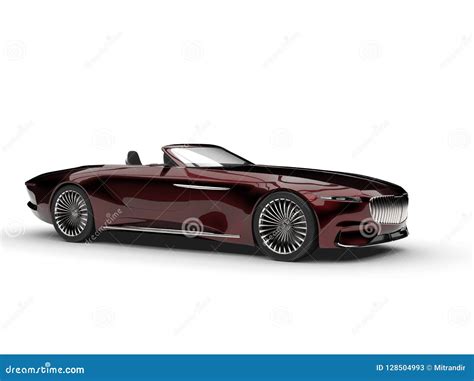 Metallic Red Modern Convertible Concept Car Stock Illustration ...