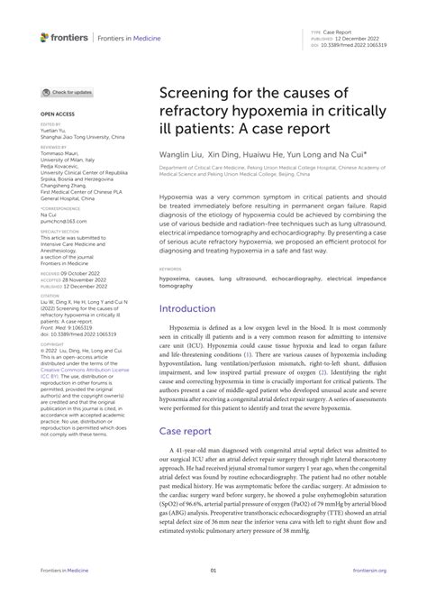 (PDF) Screening for the causes of refractory hypoxemia in critically ...