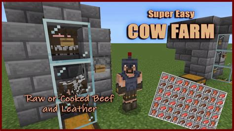 Automatic RAW or COOKED BEEF and LEATHER farm for Minecraft JAVA or ...