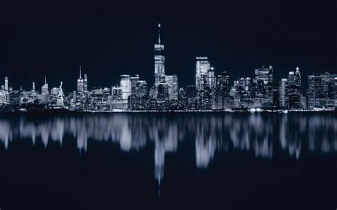 City At Night Wallpaper Black And White