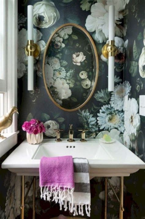 31 Amazing Small Bathroom Wallpaper - Homiku.com | Floral bathroom ...