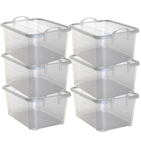 Life Story Clear Stackable Closet & Storage Box 55 Quart Containers, (6 ...